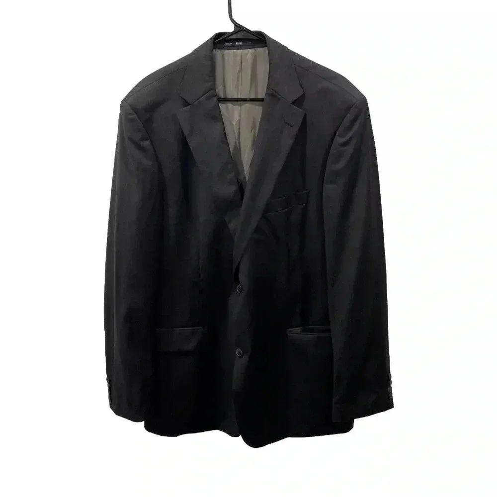 Hugo Boss Pasolini Movie Charcoal Grey 2 Button Super 100 Wool Blazer Jacket 46L